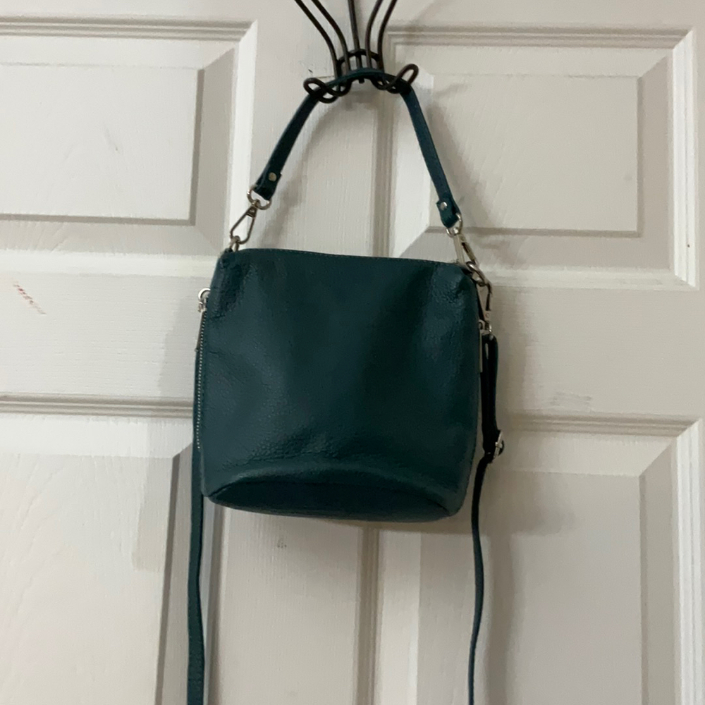 Pebbled Leather Purse- Turquoise color